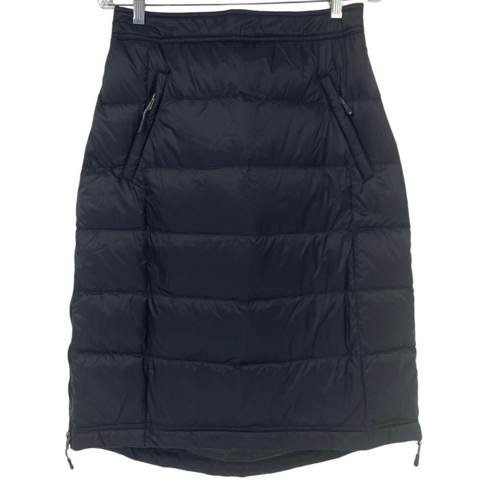 SOLD - NWT AVENTURE Quilted Down Puffer Skirt Knee Length Black Medium Winter